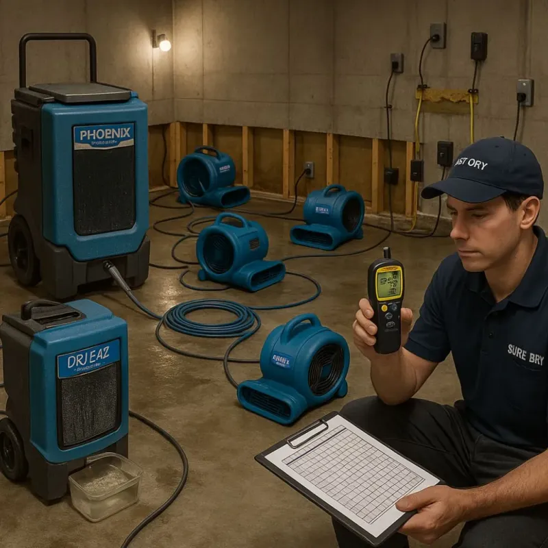 Structural Drying and Dehumidification process in Dunklin County, MO